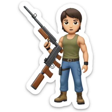 Rambo shooting, full body sticker