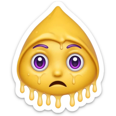 Wide eyes / Shadow to represent fear. make it a yellow emoji with purple sweat dripping down the head sticker