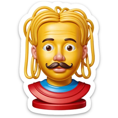 Jeff Koons style spam spaghetti art bust sculpture  sticker