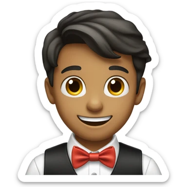 happy boy in a bowtie sticker