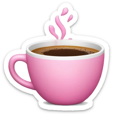Pink coffee cup sticker