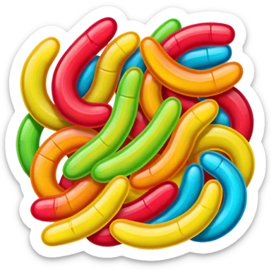 gummy worms candy, not a real worm sticker