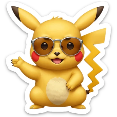 Pikachu qui enlève ses lunettes de soleil et fait un clin d'œil sticker