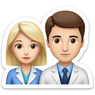 Perfect love. Psychologist girl and a futurologist man sticker