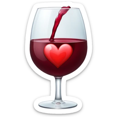 Genera un emoji de un corazón blanco con color vino tinto , sencillo y lindo  sticker