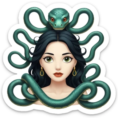 Beautiful Queen Hydra sea witch with seven snake heads sticker