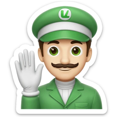 Luigi white gloves sticker