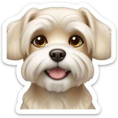 a very light brown Maltese dog sticker