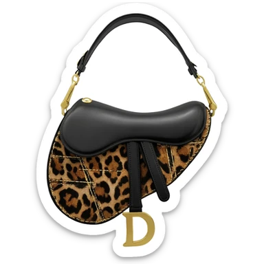 dior leopard design saddle bag sticker