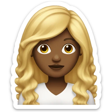 women with curtain bangs and long golden hair sticker