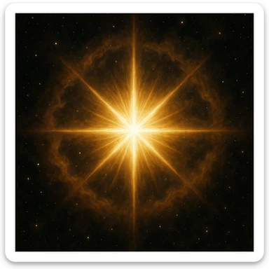 a magnificent star, shining brightly, with an aura of majesty sticker