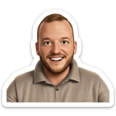 smiling boy with beard sticker