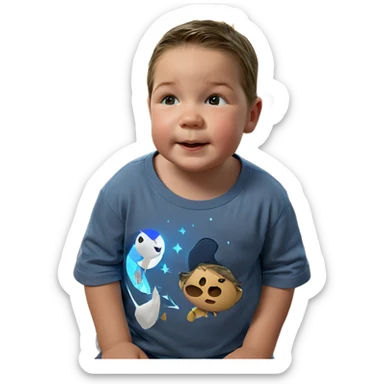 boy under the moonlight sticker