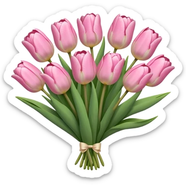 light pink tulip bouqet sticker