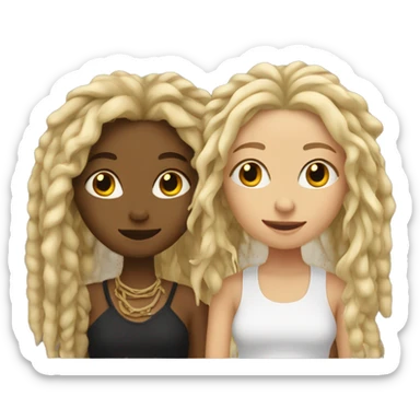 2 blonde girls in love one with dreads  sticker