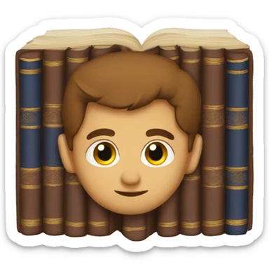 Brown books sticker