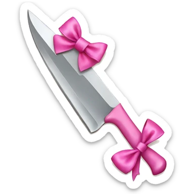 Knife with a pink bow on it sticker