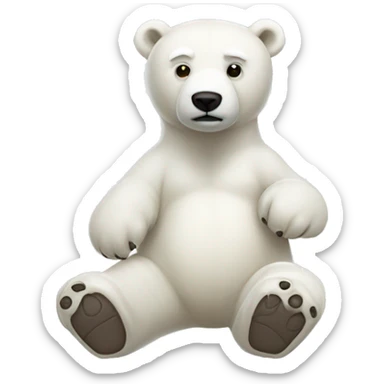 Polar bear teddy bear full body sticker