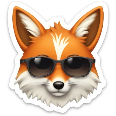 Kawaii Fox with sunglass sticker