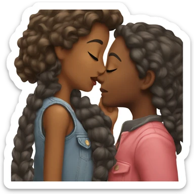 girl and girl kiss sticker