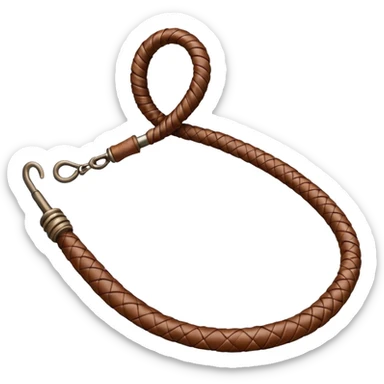 Whip – coiled leather whip. sticker
