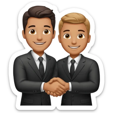 Mechanic and gentleman shaking hands sticker