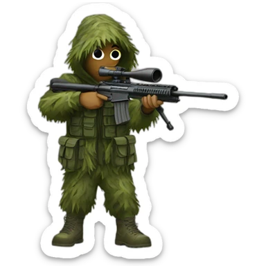 sniper in ghillie suit sticker