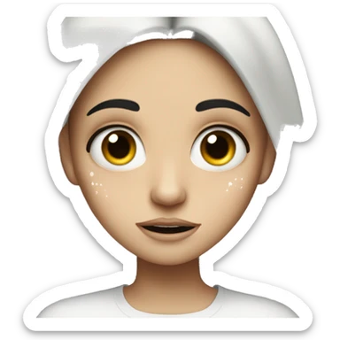 A white Jewish girl with dark hair who is dramatic with tattoos and crying sticker