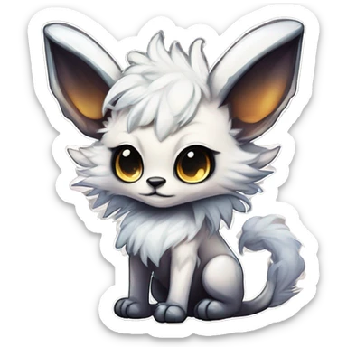 Cool cute Kawaii edgy fantasy shiny chibi animal creature fursona Fionbri vernid by griffsnuff & LiLaiRa & Falvie full bodyal sticker