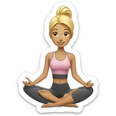 yoga girl blonde sticker