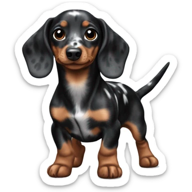 Black Merle mini dachshund  sticker