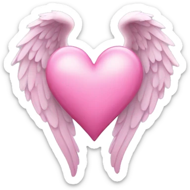 pink angel heart sticker