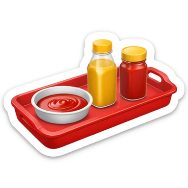 a ketchup and mustard tray sticker