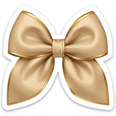 beige bow sticker
