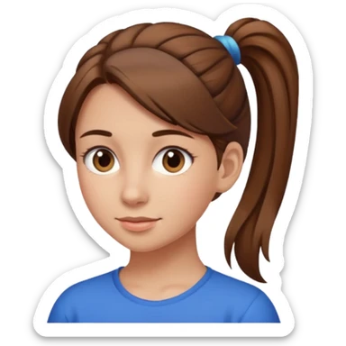 fille brune queue de cheval sticker