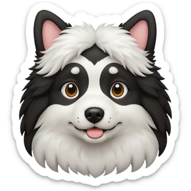 Dog black white sticker