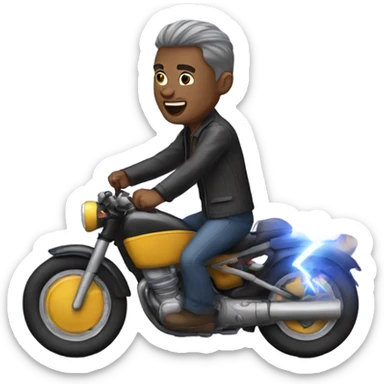 man riding a lightning bold  sticker