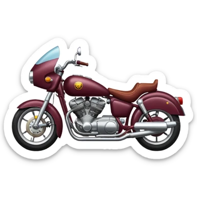Motorcycle realistic burgundy sticker