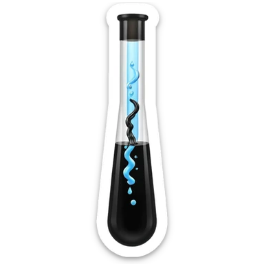 Tubo de ensayo con líquido negro sticker