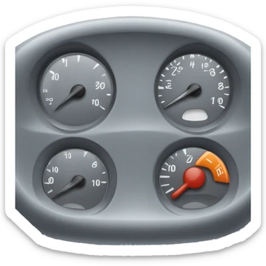 car dashboard with item  sticker