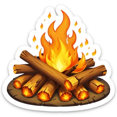 campfire with flames sticker
