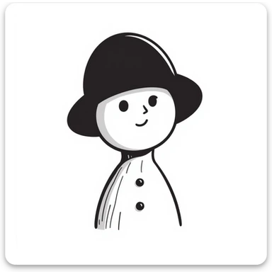 hand-drawn doodle of a meeple, playful and sketchy lines sticker