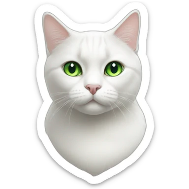 British white Cat with green eyes sticker