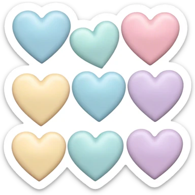 Corazones vintage color pastel  sticker