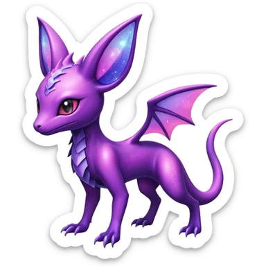 Shiny Ethereal Celestial Salandit-Noibat-Espeon-Hybrid (Full body) sticker