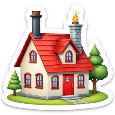 cartoon house sticker