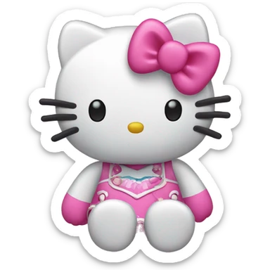 Hello kitty riéndose  sticker