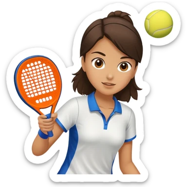 Brunette girl playing padel sticker