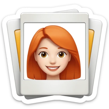 Few White Polaroid frame with female face sticker