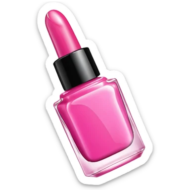 pink nail polish bottle open sticker